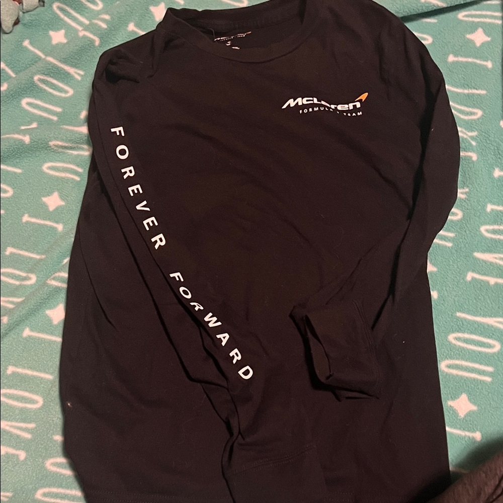 McLaren Black Long Sleeve Tee - 'Forever Forward' Sleeve Graphic